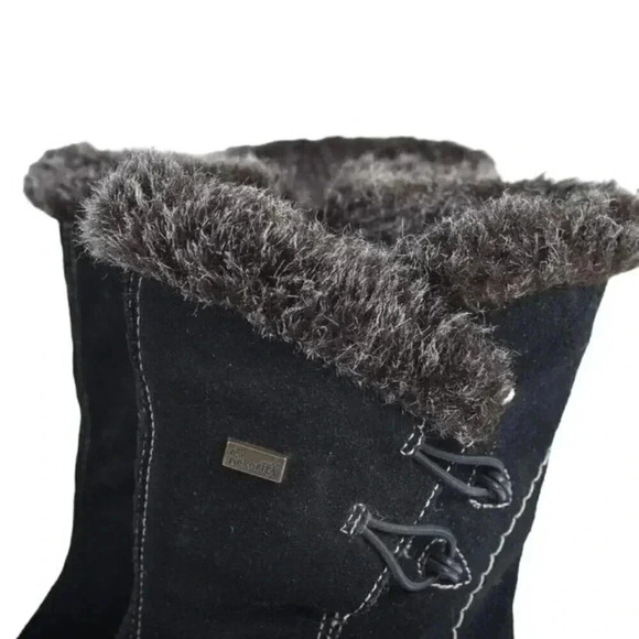 Rieker Suede Winter  Ankle Boots Lined Genuine Leather Black Size 38 - Picture 7 of 12